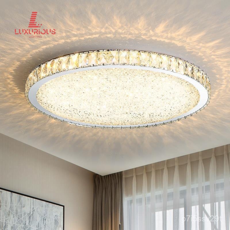 Crystal Light Luxury Bedroom Ceiling Lamp Nordic Postmodern Minimalist Elegant Round Room Bedroom Ma