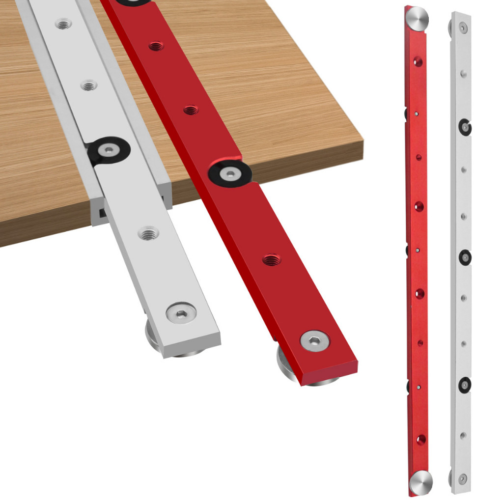 T-Track Slider Bar Aluminium Alloy T-Slot Miter Track Miter Bar Slider Table Saw Miter Silver/Red 30
