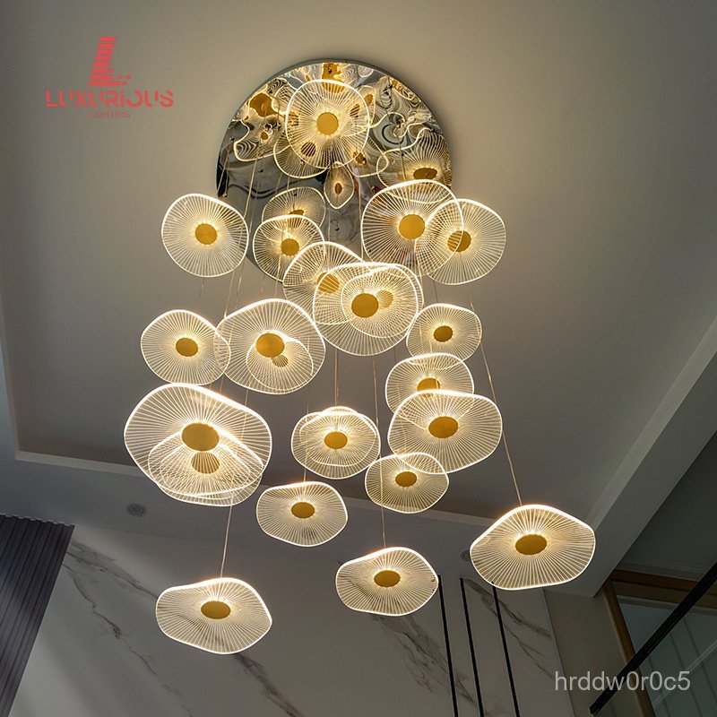 Duplex Ceiling Chandelier Villa Commercial Design Luxury Living Room Engineering Light Chinese Style