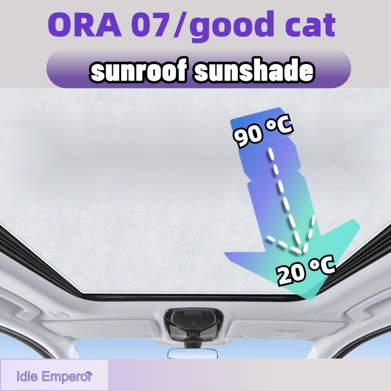 Ora 07/good cat บังแดด ม่านบังแดด uv ฉนวนกันความร้อน การติดตั้งไฟฟ้าสถิต ดำและขาว sunroof sunshade ข