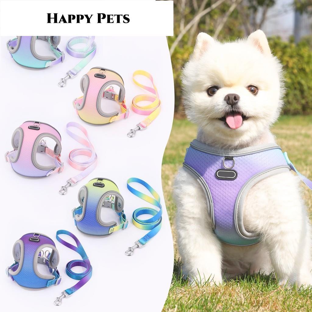 【Happy Pets】Universal PET step-in Dog Harness Breathable Dog Vest Harness for cats Puppy reflective 