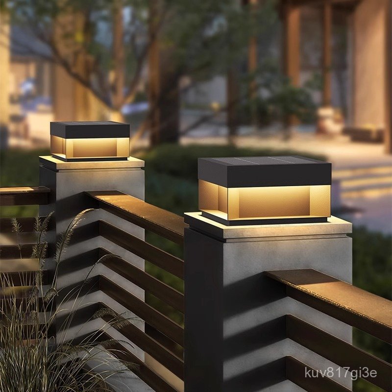 Solar Pillar Light Outdoor Pillar Light Outdoor Courtyard Pillar Light Waterproof Villa Wall Light G