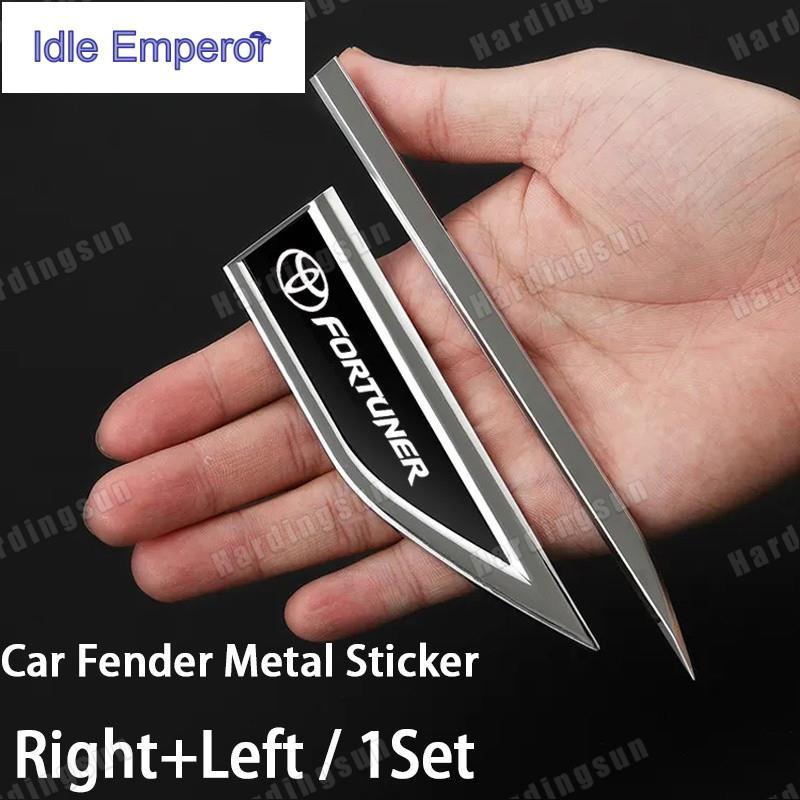 Toyota Fortuner รถสแตนเลสรถประตู Fender 3D โลหะด้านข้างสติกเกอร์โลโก้ (ซ้ายและขวา) สําหรับ Fortuner 