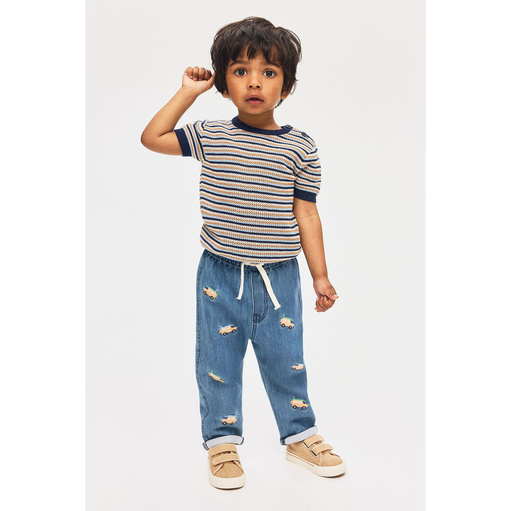 H&M(เอชแอนด์เอ็ม) กางเกงจ็อกเกอร์ยีนส์ดีเทลปักดิ้นทอง เด็กอ่อน 1289976_1
