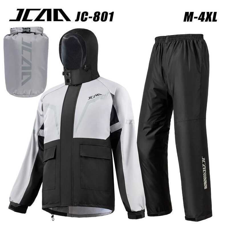 เสื้อกันฝนรถจักรยานยนต์กันน้ํา Biker เดินป่าขี่แยกชุด Impermeable น้ําหนักเบา Packable Hooded Rain J
