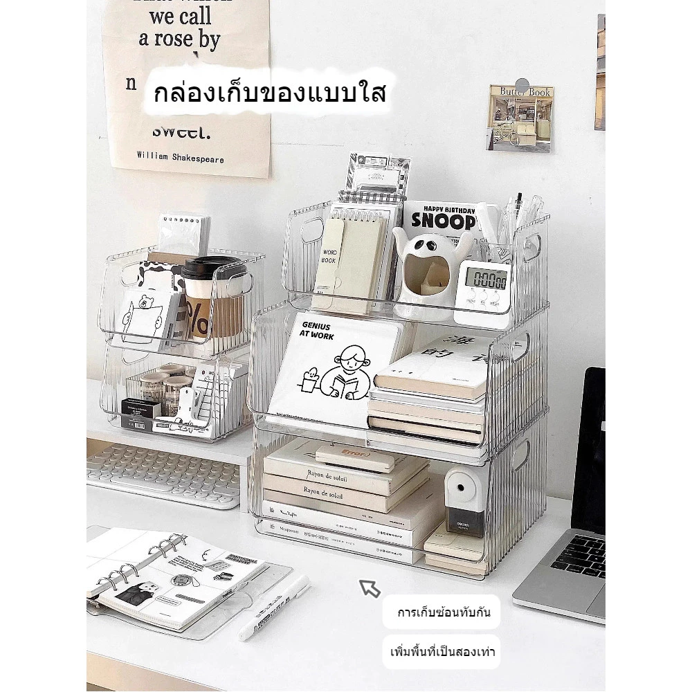🚚COD+จัดส่งฟรี🚚กล่องเก็บของตั้งโต๊ะ กล่องเก็บของในบ้านและองค์กร makeup desk organizer กล่องเก็บเครื่องเขียนเครื่องสำอาง