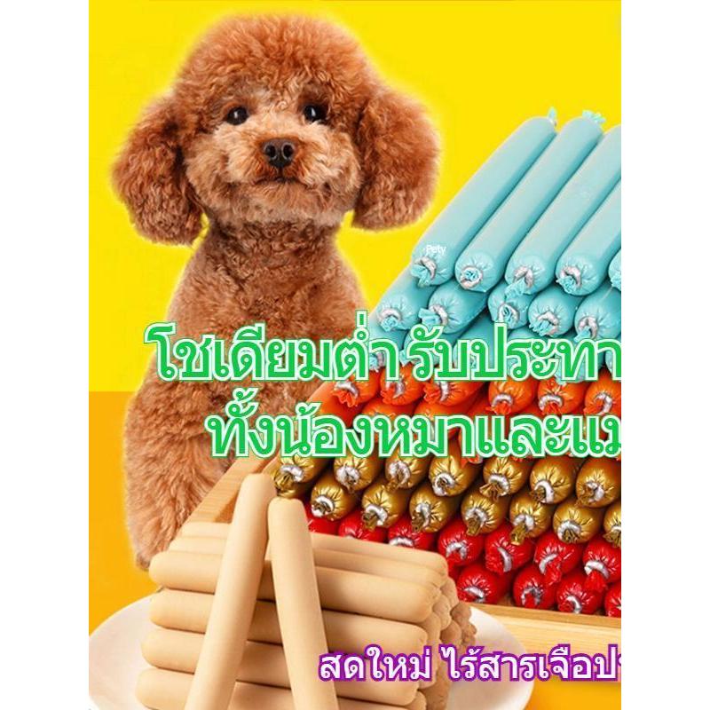 【80/85แท่ง】ไส้กรอกแฮมสุนัขอาหารหมา อาหารแมว ขนมแมว ขนมสุนัขแปรรูปจาก รส เนื้อ เป็ด ไก่ ปลา ไม่มีเกลื