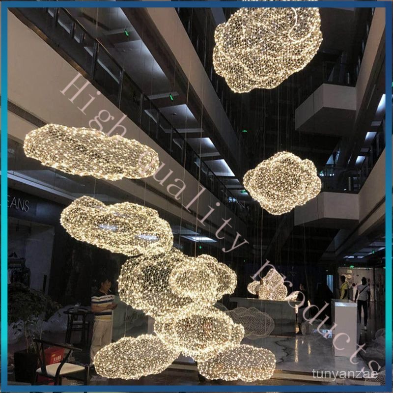 Iron Mesh Cloud Lamp Chandelier Mall Atrium Super Milk Tea Clothing Store Decoration Starry Sky Sale