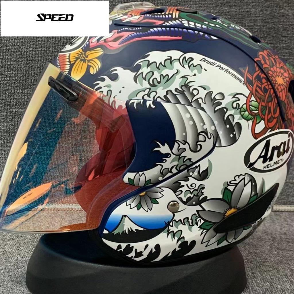 หมวกกันน็อค แบบครึ่งหน้า สําหรับขี่รถจักรยานยนต์ Arai SZ-Ram5 VZ-RAM Oriental Flat Bl Arai