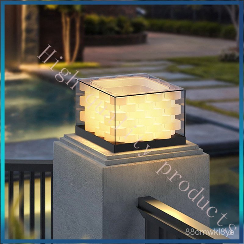 Solar Pillar Light Garden Pillar Light Door Pillar Light Gate Light Villa Waterproof Simple Modern O