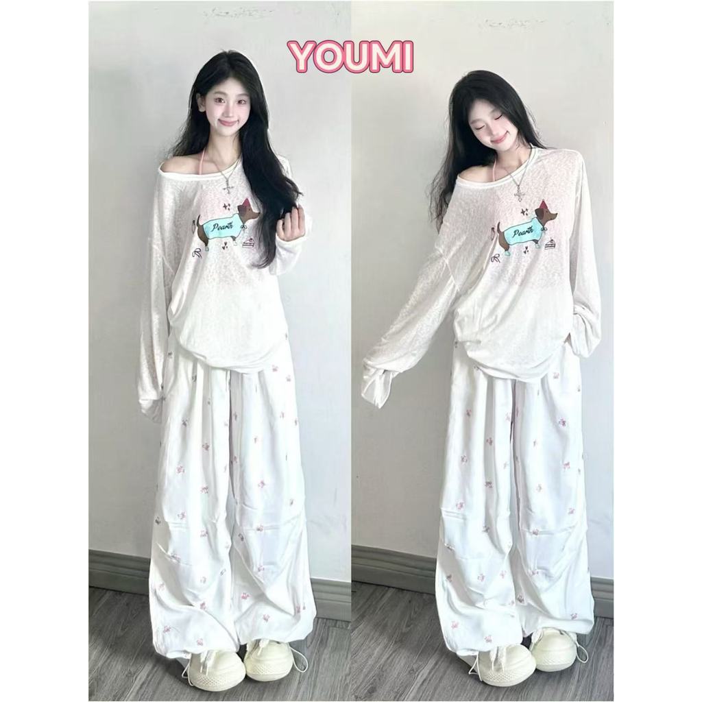เสื้อแขนยาว เสื้อชีฟองทรง Ovesize ใส่แมทช์เสื้อสายเดี่ยว หรือ บิกินี่ ใส่คลุมได้ทุกงาน ทรงหลวม พิมพ์ลาย สาว เซ็กซี่