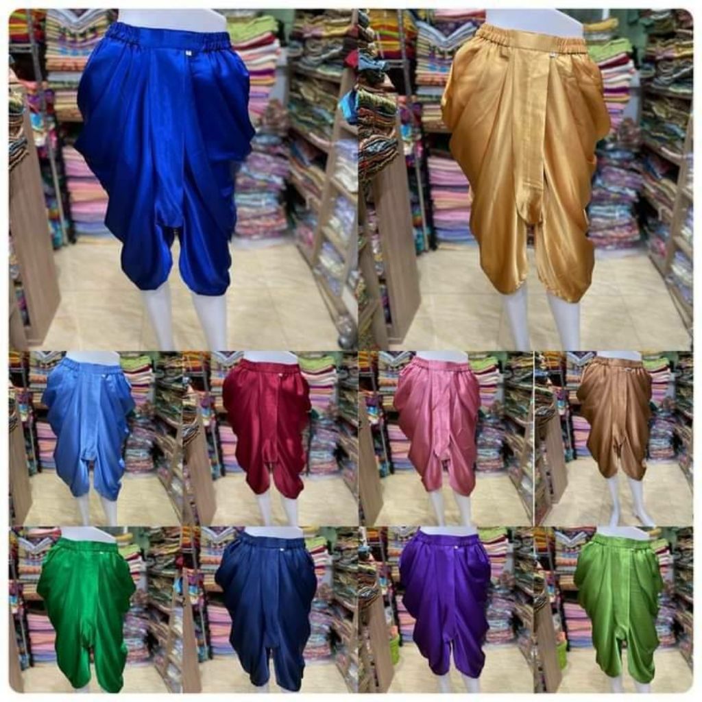 โจงกระเบนผ้าเครป โจงกระเบนสำเร็จรูป มีให้เลือก  20 สีจุกๆ กันไปเลยจ้า สวยงามทุกสี