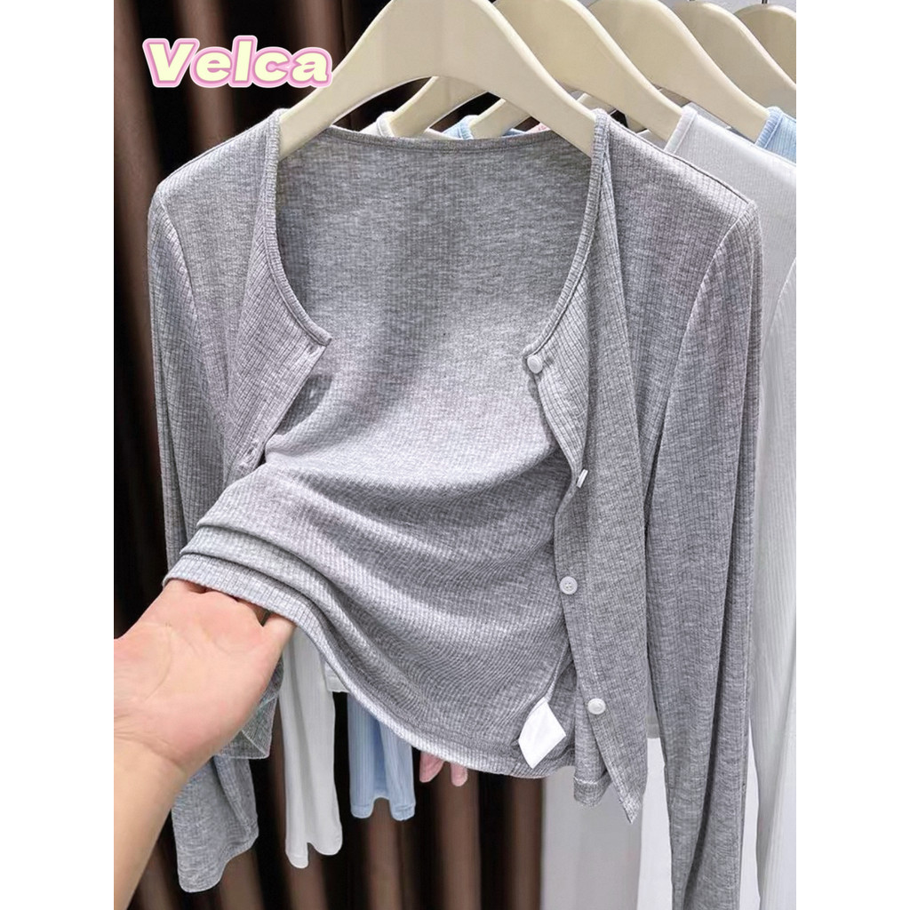 ส่งจากไทยทุกวัน สไตล์ใหม่ เสื้อคาร์ดิแกนแจ็คเก็ตบางเสื้อผ้าป้องกันแสงแดดผ้าคลุมไหล่ผู้หญิง Velca