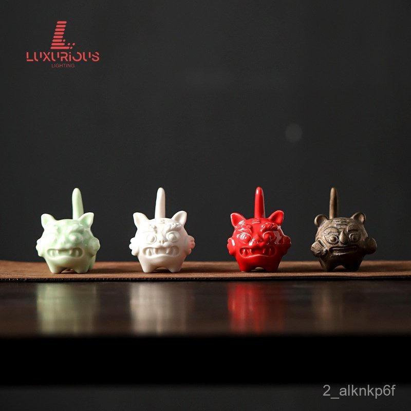 ของตกแต่งเซรามิกน่ารัก ลายการ์ตูนเสือ สำหรับตกแต่งบ้านในร่ม ซีรีส์เคลือบสี เสือนำโชค ปีมาสคอต HBS4