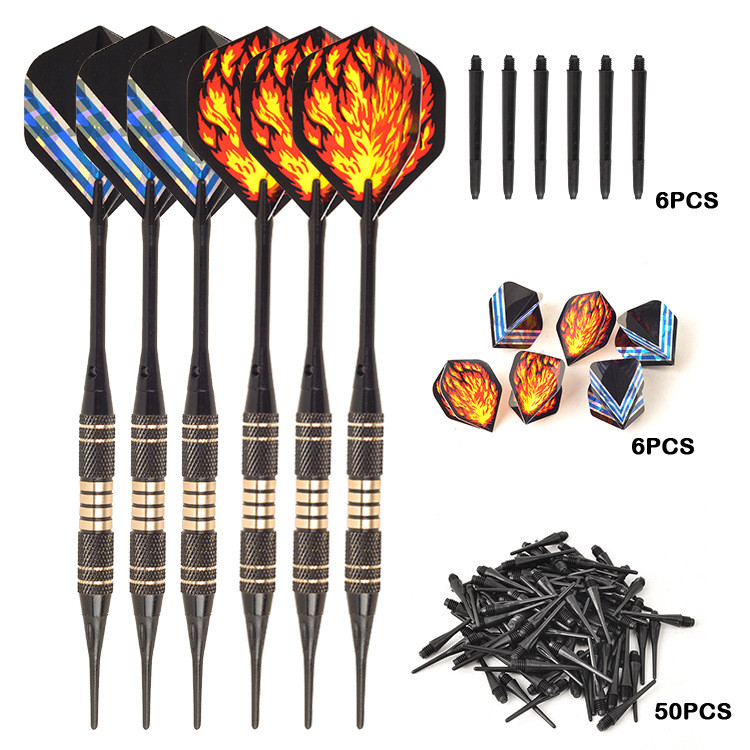 Dongye Darts 6Soft Darts with Holder18g Plastic Head Dart Needle Gift Box Packaging Accessories Comp