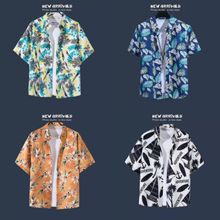 ส่งจากไทย✨เสื้อฮาวาย hawaii ผ้านิ่มขึ้น สไตล์เกาหลีมาแรง เสื…