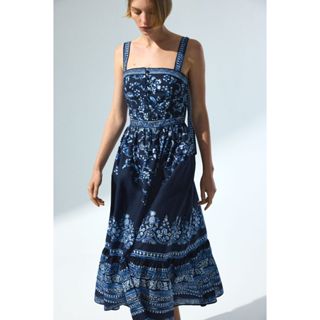 H&M(เอชแอนด์เอ็ม) เดรสผ้าฝ้ายสายผูก ผู้หญิง 1329332_1