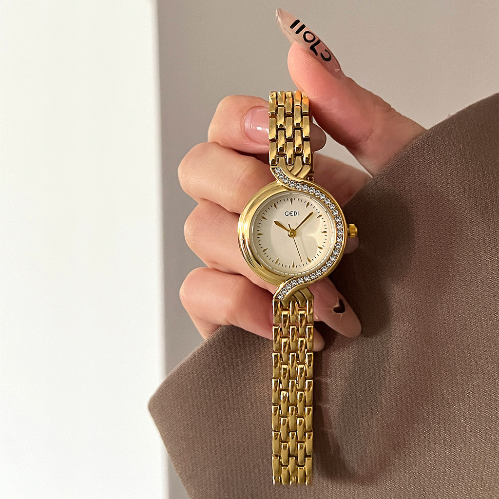 Gedi women's watch, light luxury bracelet watch, niche diamond-encrusted elegant women's waterproof 