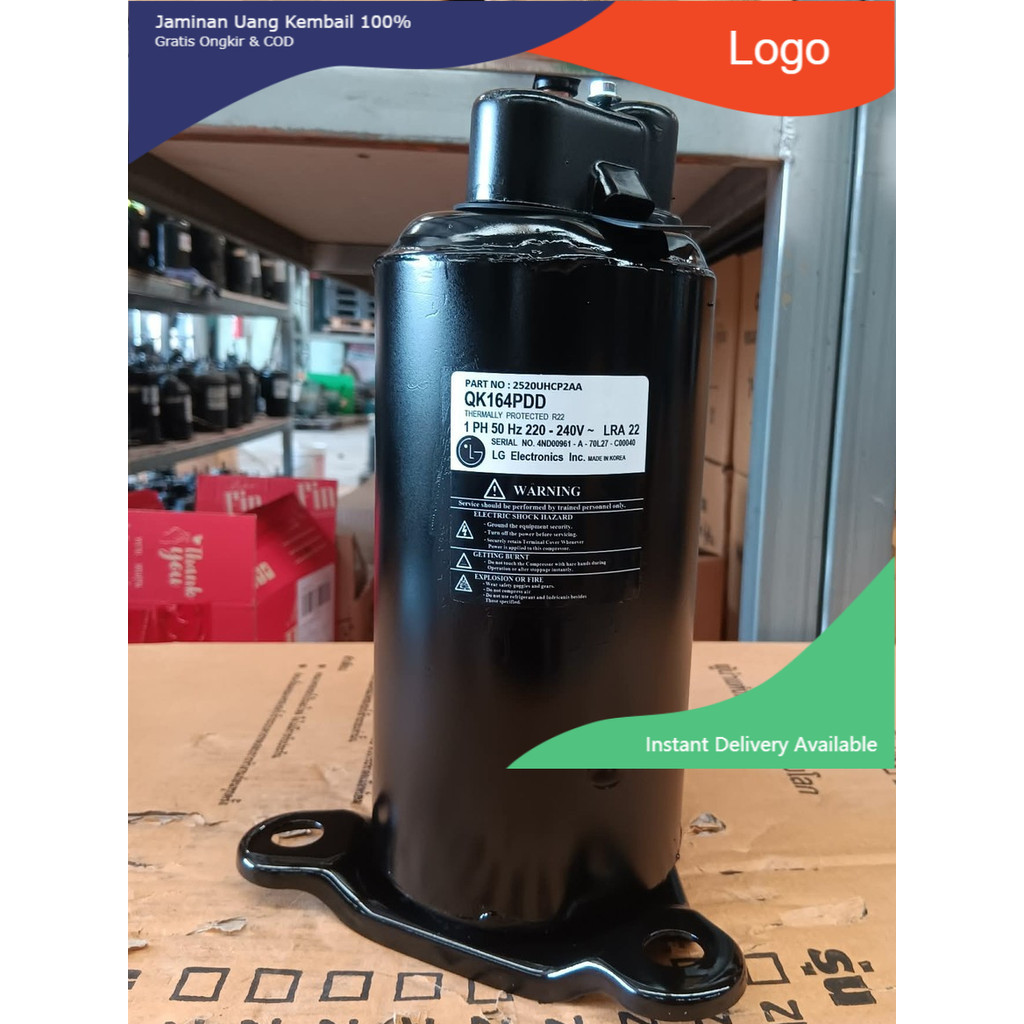 คอมเพรสเซอร์แอร์ มือสอง ยี่ห้อ LG รุ่น QK164PDD  ขนาด 9000 BTU R22