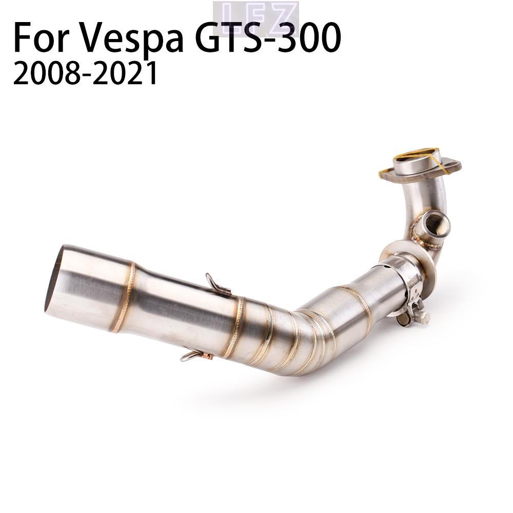 เหมาะสําหรับเวสป้า GTS300 GTS-300รถจักรยานยนต์ประสิทธิภาพสูงสแตนเลสระบบด้านหน้าและด้านกลางท่อไอเสียล