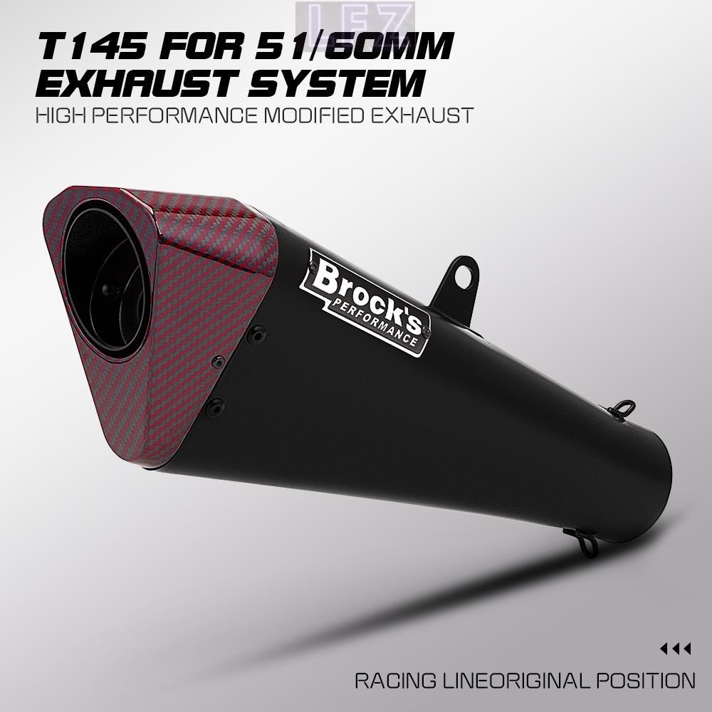 51 มม.60 มม.Universal รถจักรยานยนต์ท่อไอเสียคาร์บอนไฟเบอร์ Muffler T145 300cc 600cc 1000CC Kawasaki 