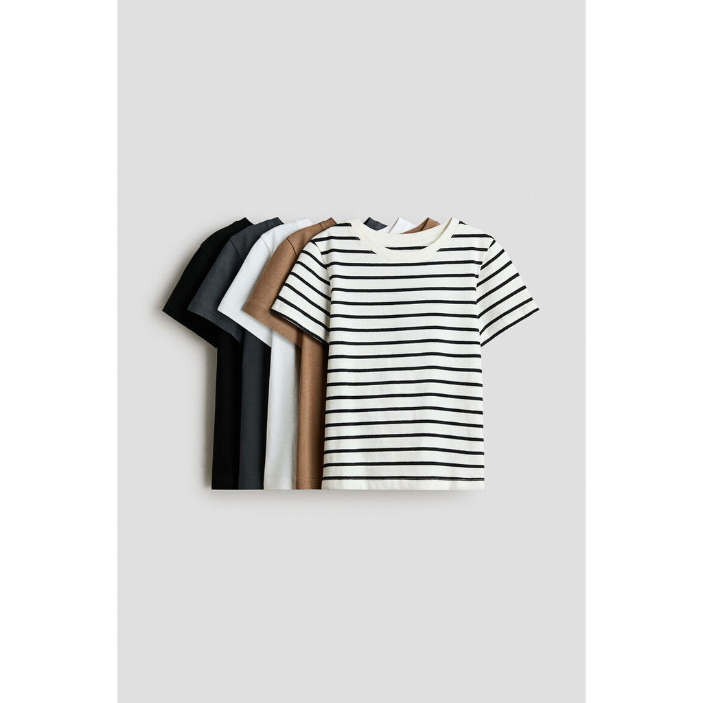H&M(เอชแอนด์เอ็ม) ชุดเสื้อยืดคอตตอน 5 ตัว Boys 5-pack cotton T-shirts 1318296_2