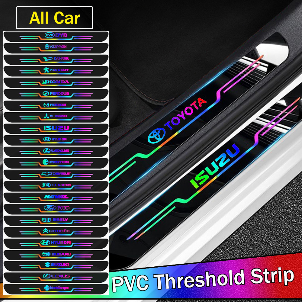 4 ชิ้น Pvc เลเซอร์รถประตู Sill เกณฑ์สติกเกอร์สําหรับ Isuzu D-Max MU-X Spark V-Cross X-Life