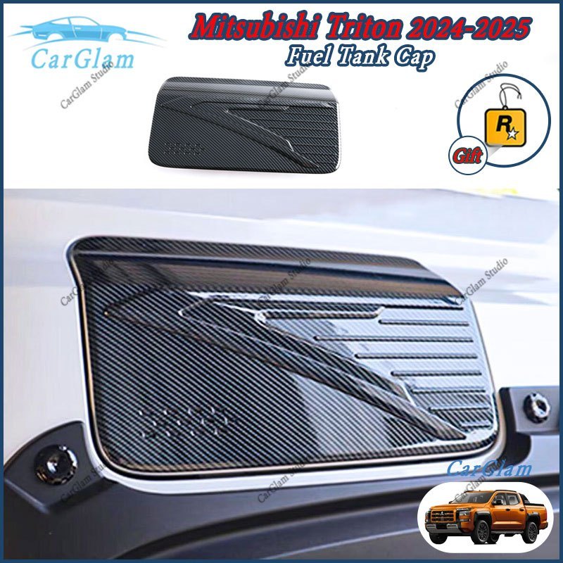Mitsubishi Triton 2024-2025คาร์บอนไฟเบอร์และเปียโนสีดําและหินบด Texture การใช้ถังหมวก GLX GL AT Prem