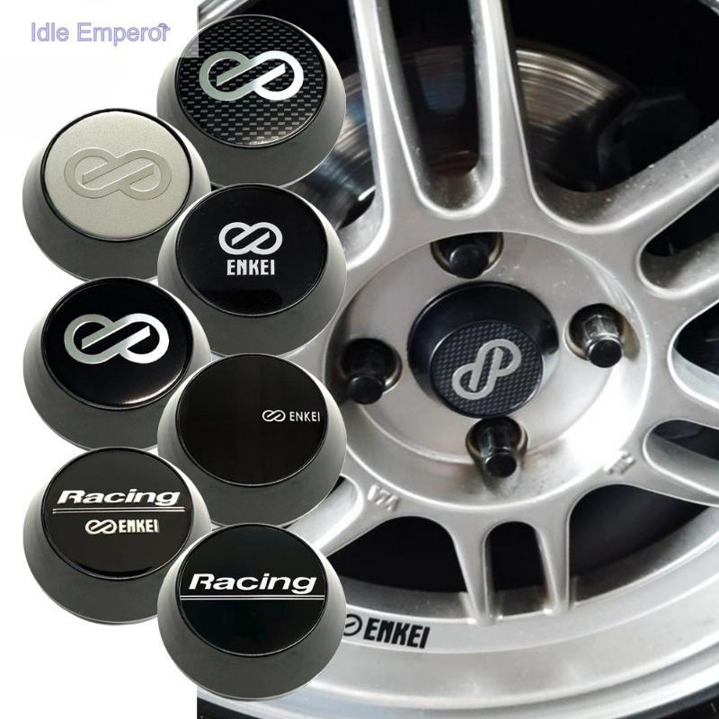ล้อ DIY1pc 60mm/64/mm65mm/68mm/69mm Enkei center caps Blakc สติกเกอร์ล้อรถCentre Sport Rim Cap Fit ส