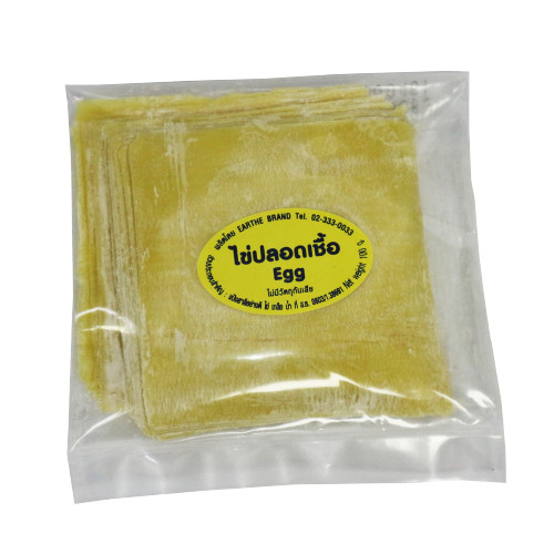 [8857200572699] Earthe Egg Wonton 120 G. แผ่นเกี๊ยวไข่ ตราเอิร์ธตี้ 120 กรัม (Asian Deli Foods)