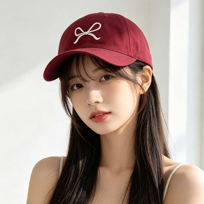 SNAER หมวกแก็ป (ปักโบว์)(คุณภาพดี) หมวกเบสบอล แฟชั่นเกาหลี cotton cap หมวกเดินป่า