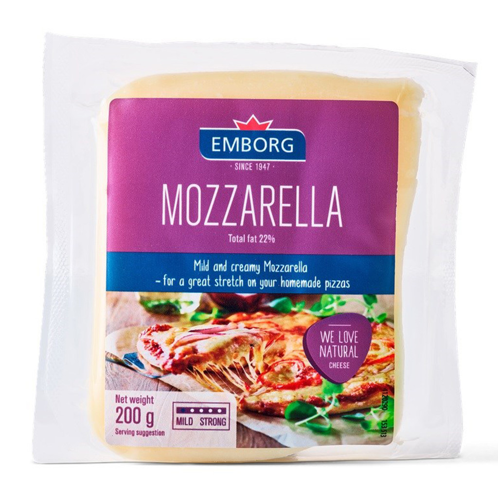 [0244686] Emborg Mozzarella Cheese Block Emborg มอสซาเรลล่าชีสชนิดก้อน 200g