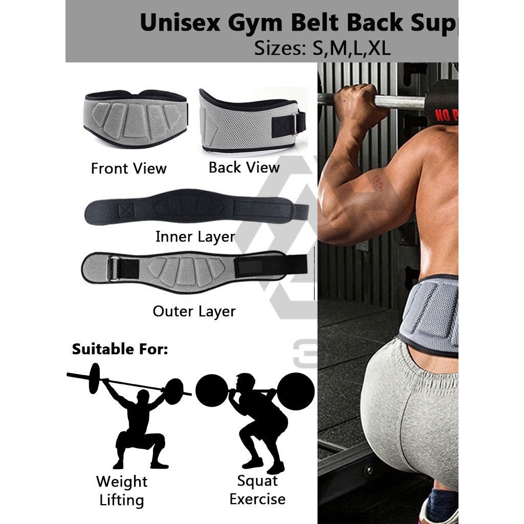 3H NYLON GYM Belt | GYM Belt back Support for Sports, weightlifting BELT