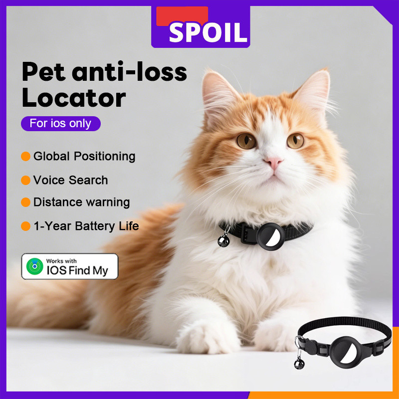 Spoil อุปกรณ์ระบุตำแหน่งอัจฉริยะ GPS Tag ป้องกันการสูญหาย แถมเคสซิลิโคนรูปแมว ดีไซน์น่ารัก รองรับ Find My iOS