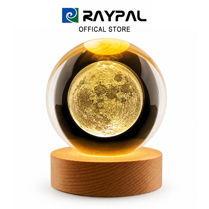 RAYPAL พร้อมส่งในไทย ของขวัญ โคมไฟหัวเตียง3D LED+USB โคมไฟคริสตัล โคมไฟตั้งโต๊ะ โคมไฟกลางคืน ของขวัญวันเกิด รุ่น:3D6