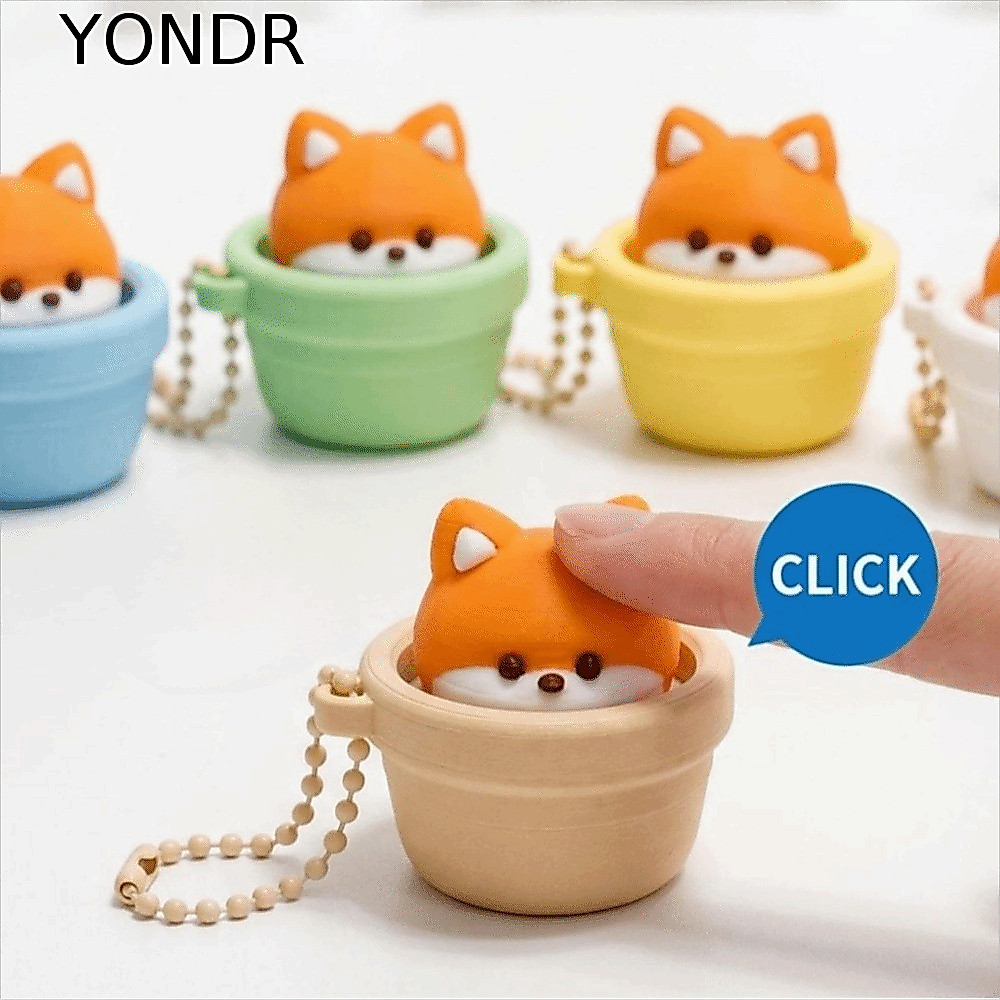 YONDR Clicker Fidget พวงกุญแจ, การ์ตูนสัตว์นุ่มช้า Rebound คลิกของเล่นบรรเทาความดัน, ตลกน่ารักปุ่มนิ้วกดคลิกพวงกุญแจของขวัญสําหรับเด็ก