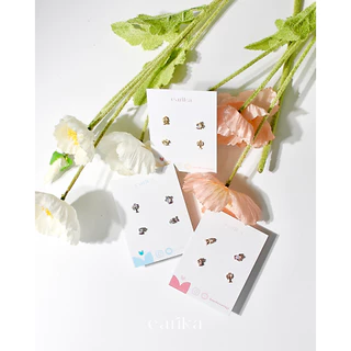 earika.earrings - beauty and the beast stuff set เซ็ตต่างหูก้านเงินแท้ชุบทองคำขาว/ทองเจ้าหญิง เหมาะสำหรับผิวแพ้ง่าย