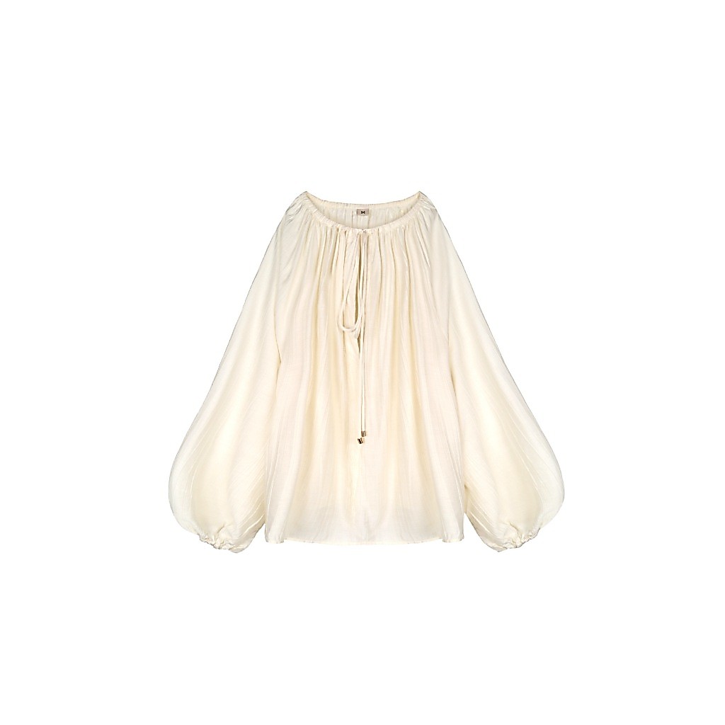 MERMAIDSTUDIO - BEACHFRONT BLOUSES พร้อมส่งเสื้อโบโฮแขนพอง #8381