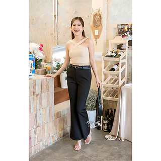 🍒ขาม้ามีหู🍒ผ้าไมโคร-เอวสูง-ตะขอซิปหน้า-ไซส์S25-2XL-ป้ายFamous🏷️