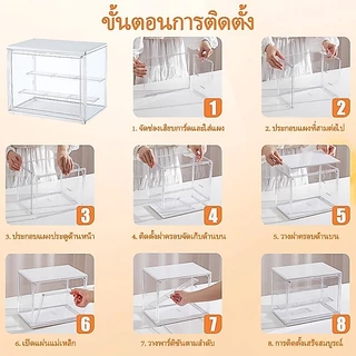 On Time ตู้โชว์ตุ๊กตา กล่อง กล่องฟิกเกอร์ Labubu ตู้ใส่โมเดล ตู้โมเดล ตู้โชว์ตุ๊กตา กล่องโมเดล 3 ชั้น ของสะสม กล่องใส