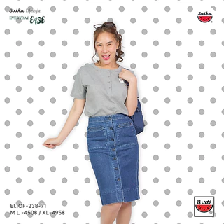 เสื้อแตงโม (SUIKA) - เสื้อยืดคอกลมเจาะสาบแขนสั้น ลายปัก / พิมพ์ (EI.IOF-238 279 080)