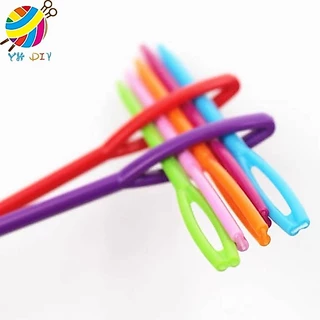 เข็มถักพลาสติก 6 ชิ้น DIY เสื้อกันหนาวเครื่องมือทอผ้า