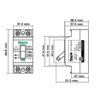 NANO Safety breaker เซฟตี้เบรกเกอร์ แบบมีไฟสัญญาณ SFL 10A 15A 20A 30A