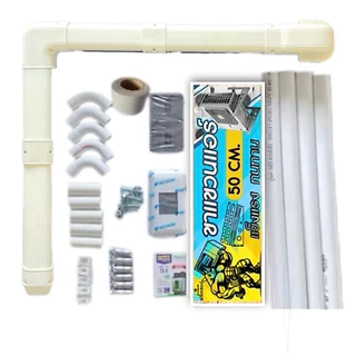 ชุดรางครอบท่อแอร์ พร้อมขาสำหรับแอร์9000-15000Btu 18000-24000Btu