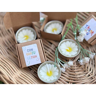 เทียนหอม ดอกเดซี่+พร้อมกล่อง 🌼 ของแถมลูกค้า ของขวัญปัจฉิม (ราคาส่ง)