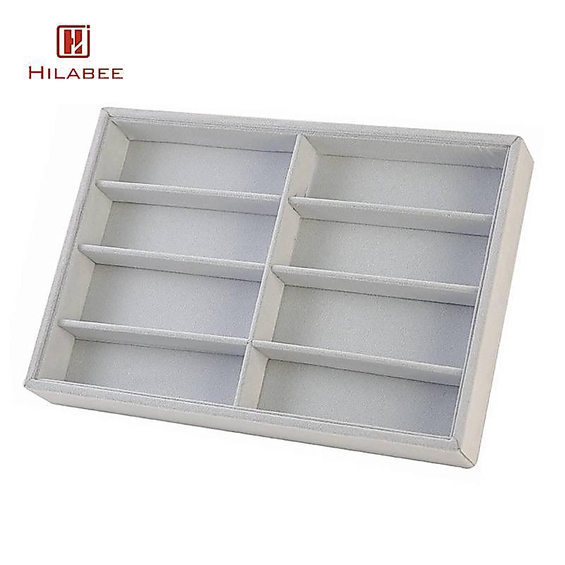 [hilabee] Slot ถาดแว่นตายก Dividers 8 Slot ถาดแว่นกันแดดเรียงรายสีเทา