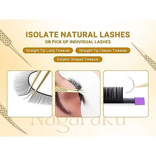 Nagaraku Precision Fiber Tip Tweezer สําหรับต่อขนตา Professional แหนบขนตา Antistatic ตรง