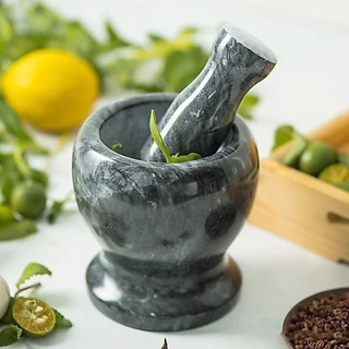Alechaung ครกหินมินิมอล ครกหิน มาพร้อมสาก Mortar ครกเล็ก หินอ่อน 4นิ้ว5นิ้ว ครกแตกเคลมได้