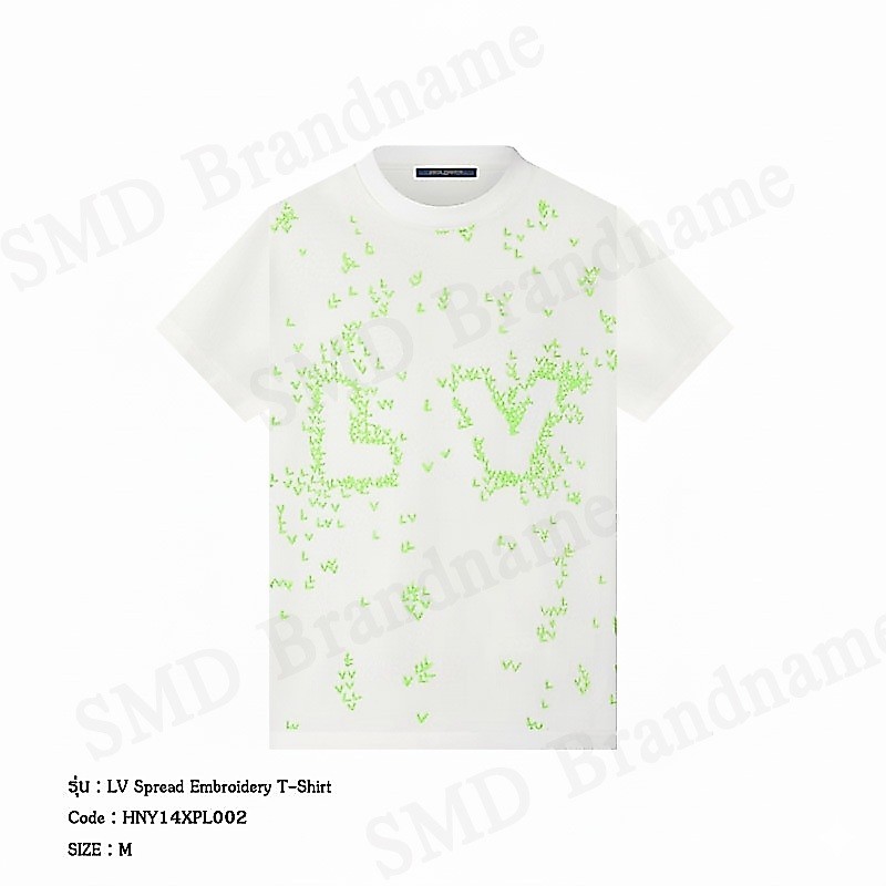 Louis Vuitton เสื้อยืดคอกลมผู้ชาย รุ่น LV Spread Embroidery T-Shirt Code: HNY14XPL002