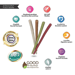 Goodies Thailand EnergyTreats 125g.คละรสชาติ ผลิตจากโปรตีนพืช 98% เหมาะสำหรับสุนัขที่แพ้เนื้อสัตว์